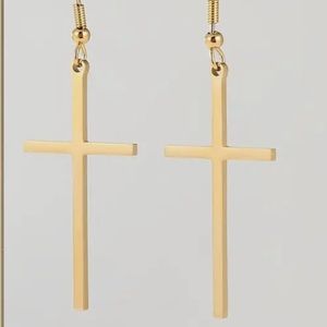 🌷18k Gold Plated Stainless Steel Cross Earrings